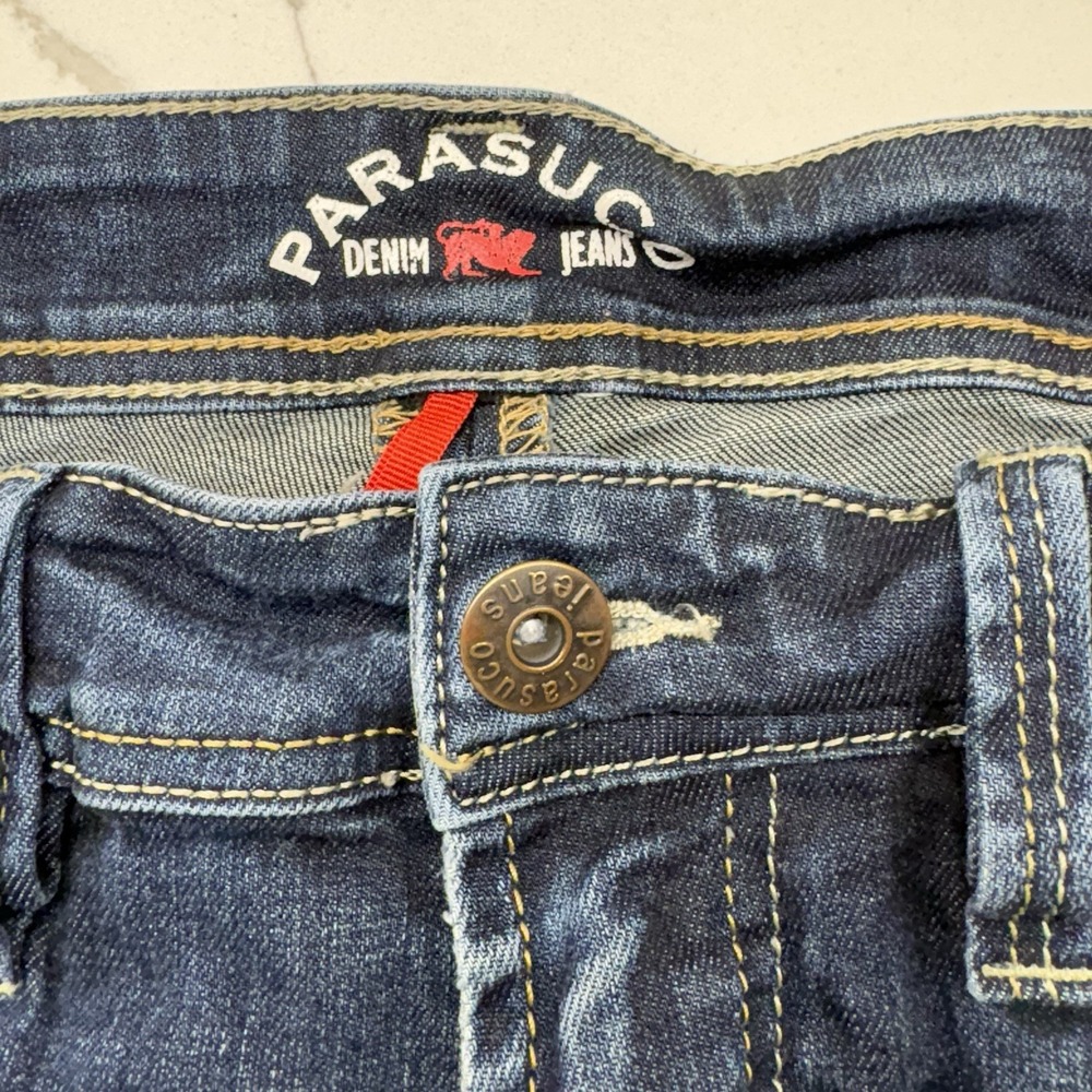 Parasuco Demin Jeans Men's 34W 32L Slim Fit Dark Blue Wash - Excellent condition - Picture 6 of 7
